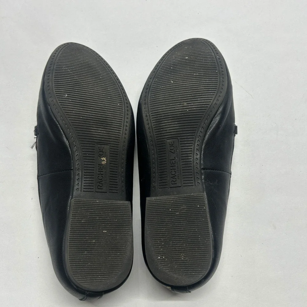 Rachel Zoe Black Loafer Flats‎ Women's 9M Gold Bit Detail Minimalist Officecore
